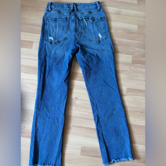 GOOD AMERICAN Good Legs Distressed Straight Jeans Women's Size 8 Blue GSBP941CET - Picture 5 of 9